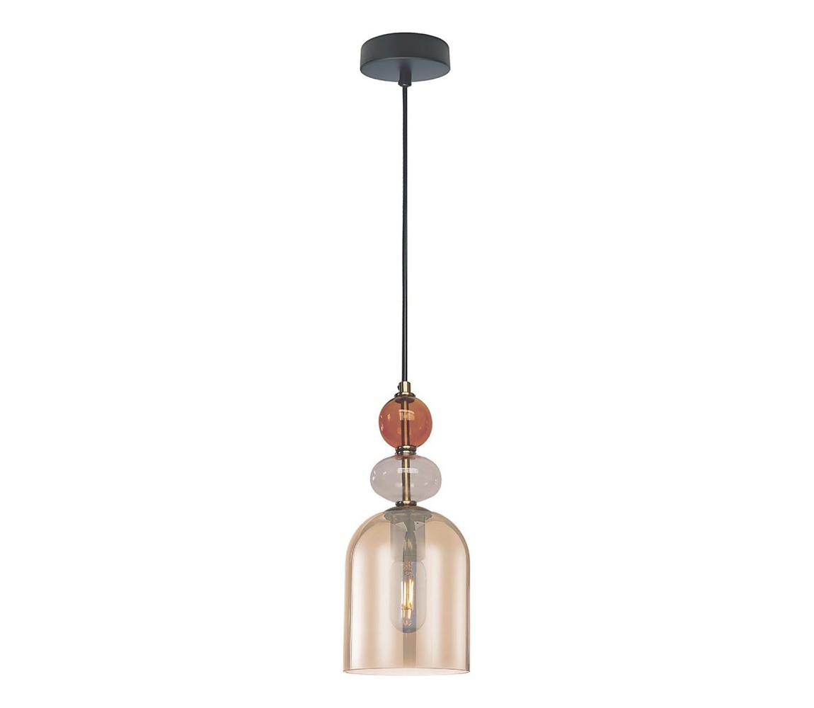 Light Prestige Luster na lanku TROPEA 1xE27/15W/230V čierna/dymovočervená/béžová LP-2004/1P M AM