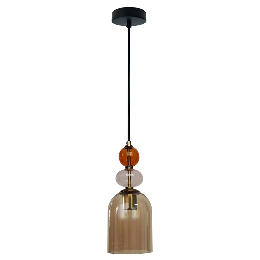 Luster na lanku TROPEA 1xE27/15W/230V čierna/dymovočervená/béžová