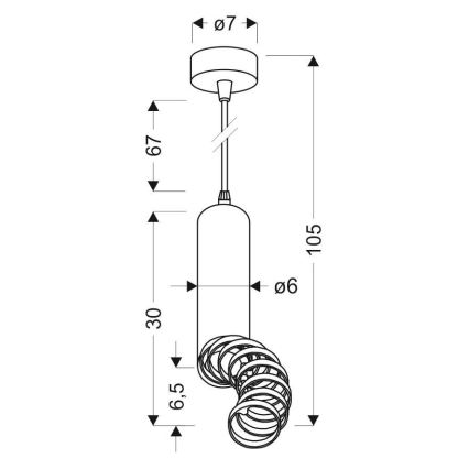 Luster na lanku TUBA 1xGU10/50W/230V čierna