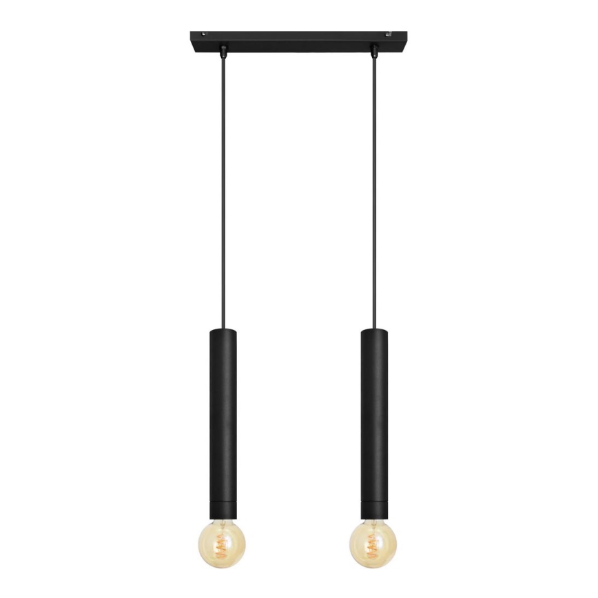 Luster na lanku TUBA 2xE27/15W/230V čierna