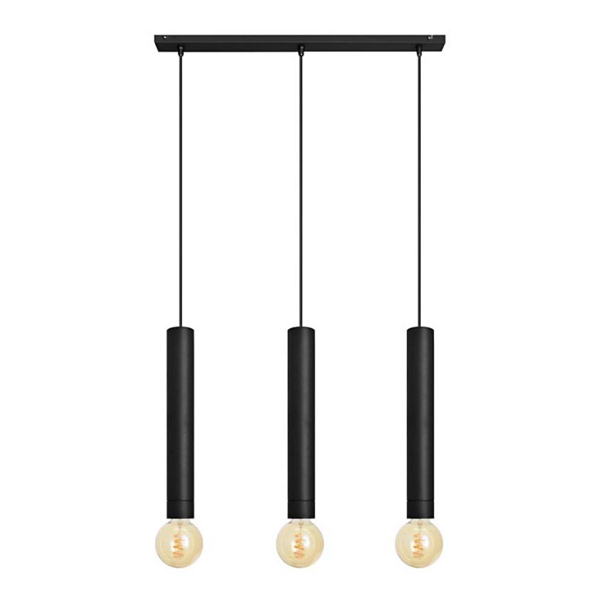 Luster na lanku TUBA 3xE27/15W/230V čierna