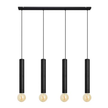Luster na lanku TUBA 4xE27/15W/230V čierna