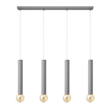 Luster na lanku TUBA 4xE27/15W/230V šedá