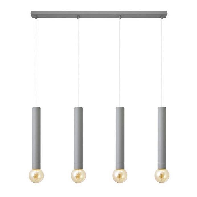 Luster na lanku TUBA 4xE27/15W/230V šedá