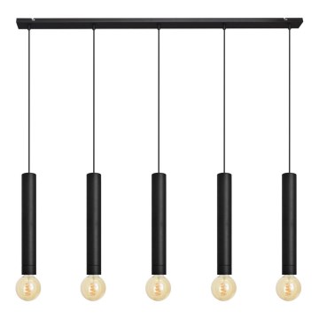 Luster na lanku TUBA 5xE27/15W/230V čierna