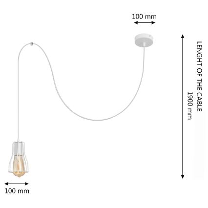 Luster na lanku TUBE 1xE27/15W/230V biela