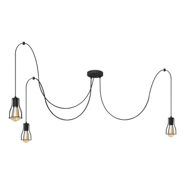 Luster na lanku TUBE 3xE27/15W/230V pavúk čierna