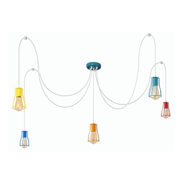 Luster na lanku TUBE 5xE27/20W/230V pavúk