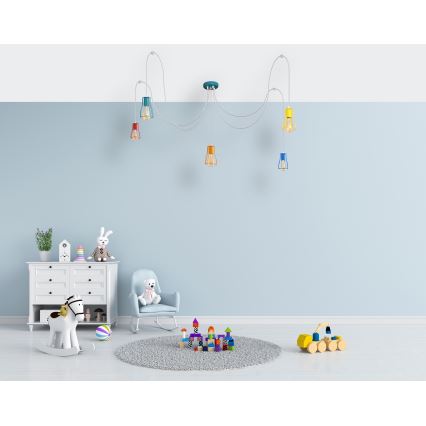 Luster na lanku TUBE 5xE27/20W/230V pavúk