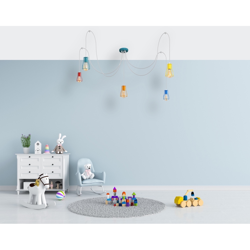 Luster na lanku TUBE 5xE27/20W/230V pavúk