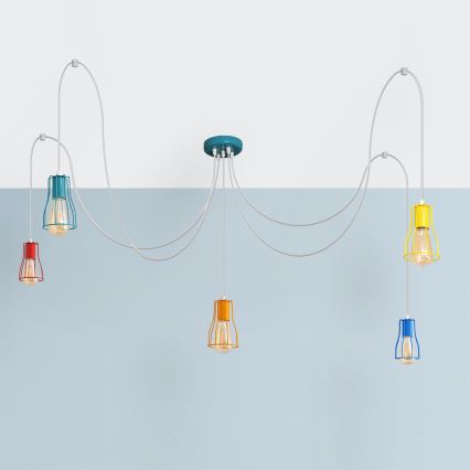 Luster na lanku TUBE 5xE27/20W/230V pavúk