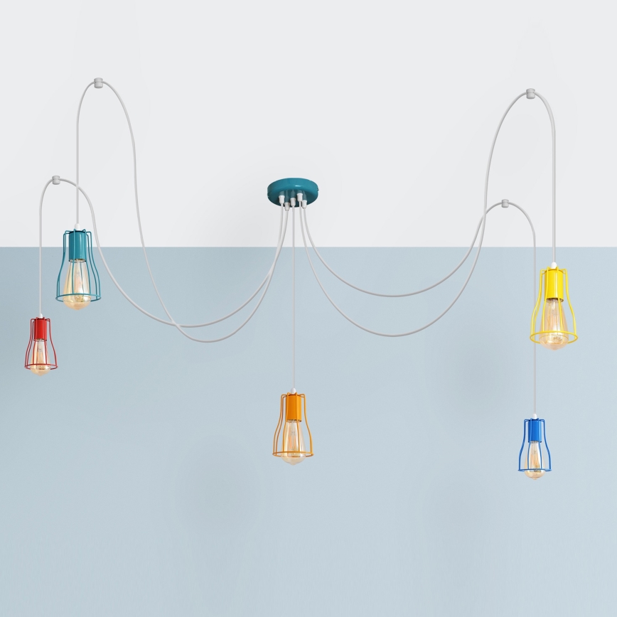 Luster na lanku TUBE 5xE27/20W/230V pavúk