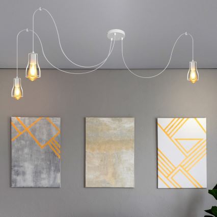 Luster na lanku TUBE LONG 3xE27/15W/230V biela