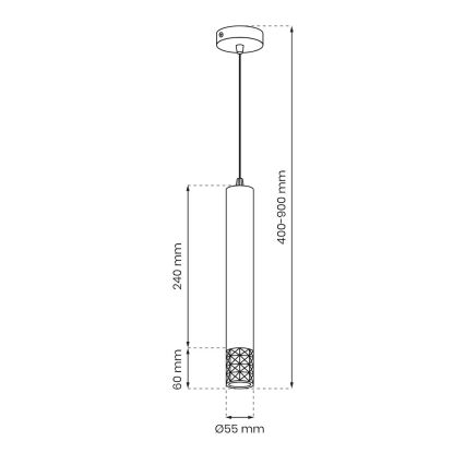 Luster na lanku TUBI 1xGU10/8W/230V biela