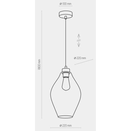 Luster na lanku TULON 1xE27/60W/230V