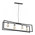 Luster na lanku TUNJA 4xE27/60W/230V čierna/lesklý chróm