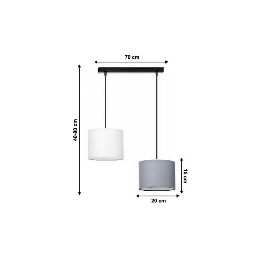 Luster na lanku TUZ 2xE27/60W/230V