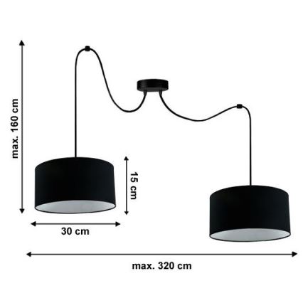 Luster na lanku TUZ 2xE27/60W/230V pavúk
