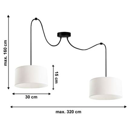 Luster na lanku TUZ 2xE27/60W/230V pavúk