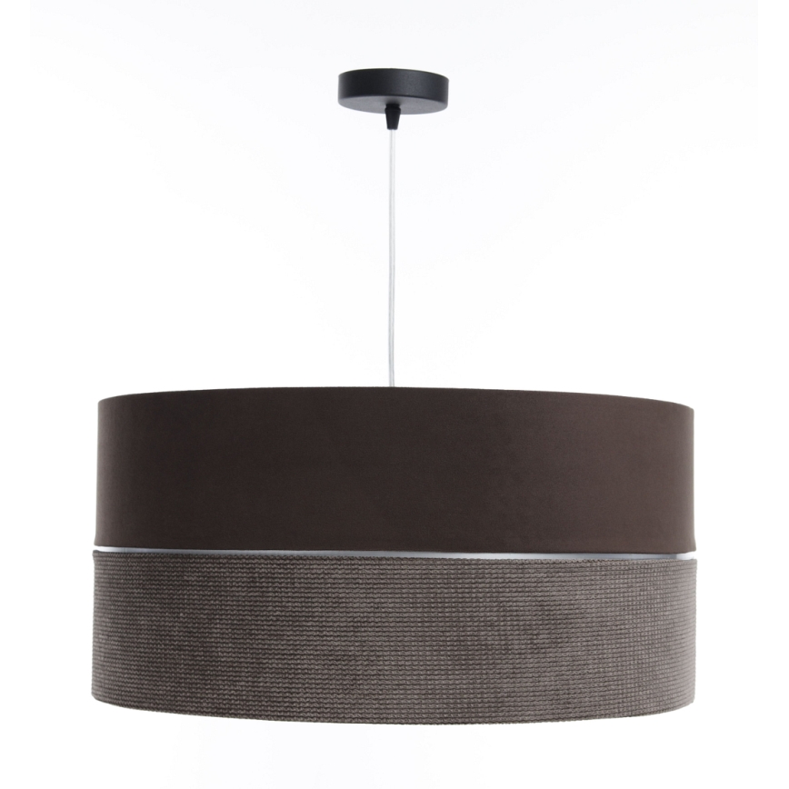 Luster na lanku TWIST 1xE27/60W/230V hnedá/strieborná