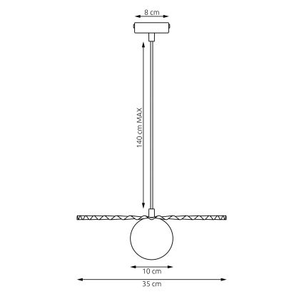 Luster na lanku UMBRA 1xG9/8W/230V červený