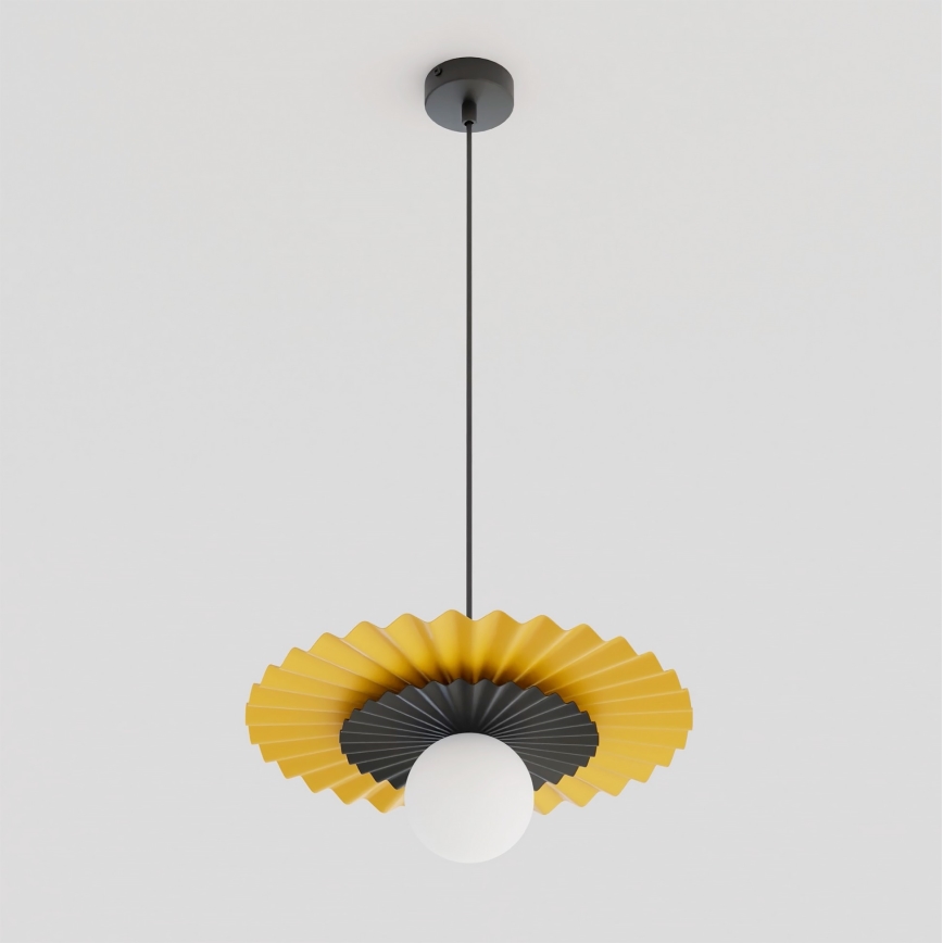 Luster na lanku UMBRA 1xG9/8W/230V čierna/oranžová