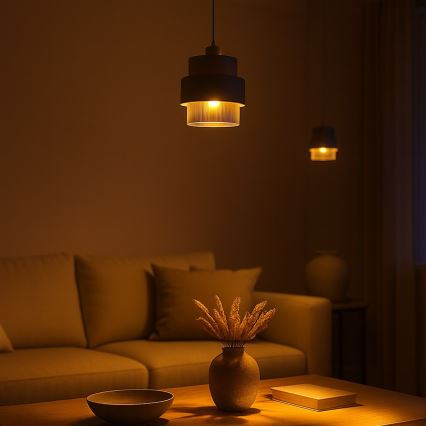 Luster na lanku VALENTINO 1xE27/15W/230V béžový/číry