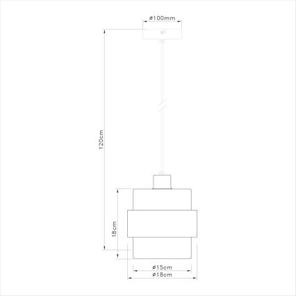 Luster na lanku VALENTINO 1xE27/15W/230V béžový/číry