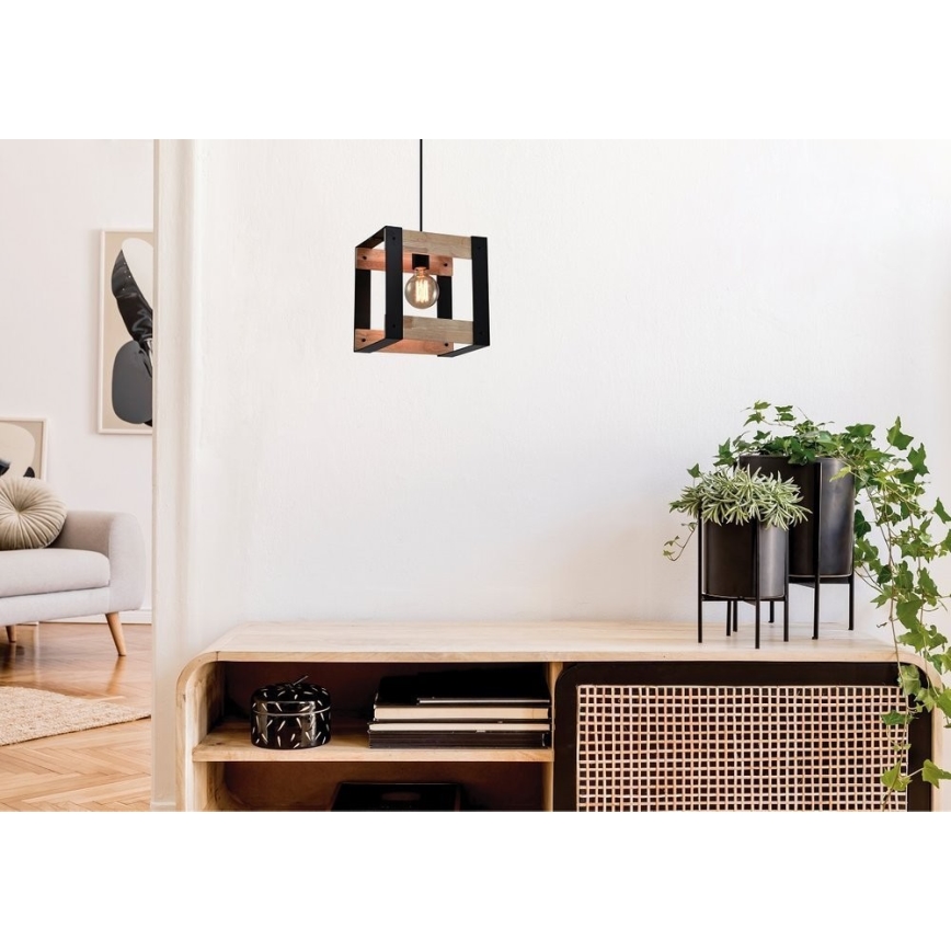 Luster na lanku VARNA 1xE27/40W/230V dub