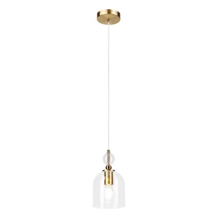 Luster na lanku VELARE 1xE27/15W/230V zlatý/číry