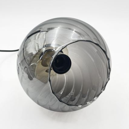 Luster na lanku VELLO 1xE27/15W/230V čierna/dymová béžová/čierna
