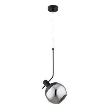 Luster na lanku VELTO 1xE27/15W/230V čierna/dymová