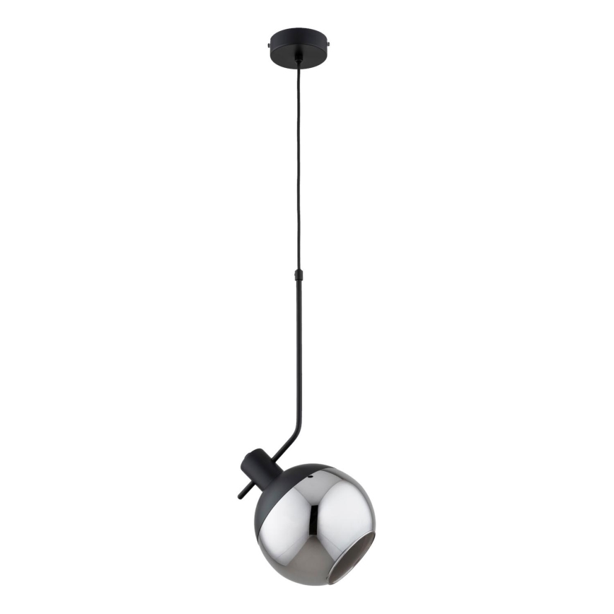 Luster na lanku VELTO 1xE27/15W/230V čierna/dymová