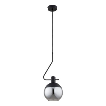 Luster na lanku VELTO ENIGMA 1xE27/15W/230V čierna/dymová