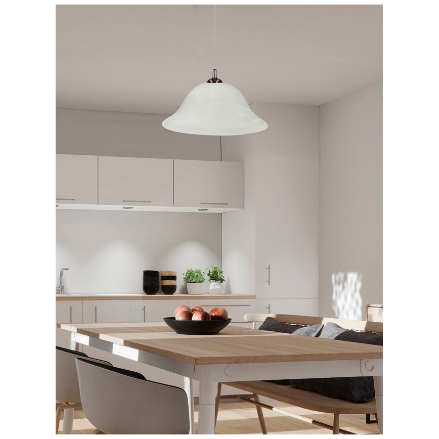 Luster na lanku VERA 1xE27/60W/230V medená/biela