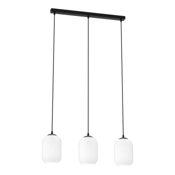 Luster na lanku VERDI 3xE27/15W/230V čierna/biela