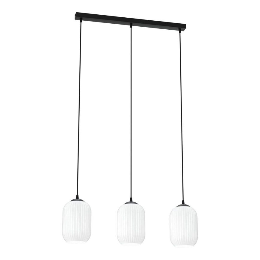 Luster na lanku VERDI 3xE27/15W/230V čierna/biela