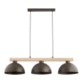 Luster na lanku VERTA 3xE27/15W/230V hnedá/béžová