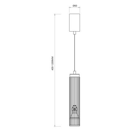 Luster na lanku VERTICAL 1xGU10/8W/230V biela