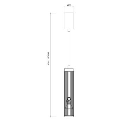 Luster na lanku VERTICAL 1xGU10/8W/230V biela