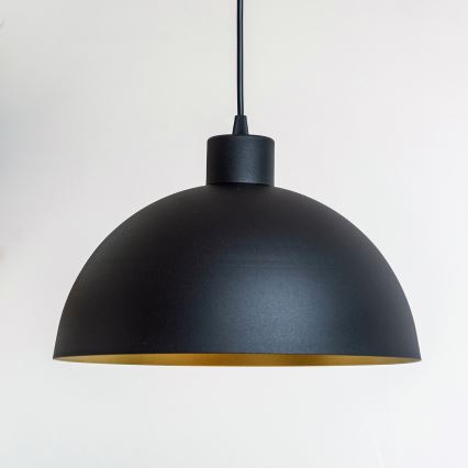 Luster na lanku VESPER 1xE27/15W/230 priemer 30 cm čierna/zlatá