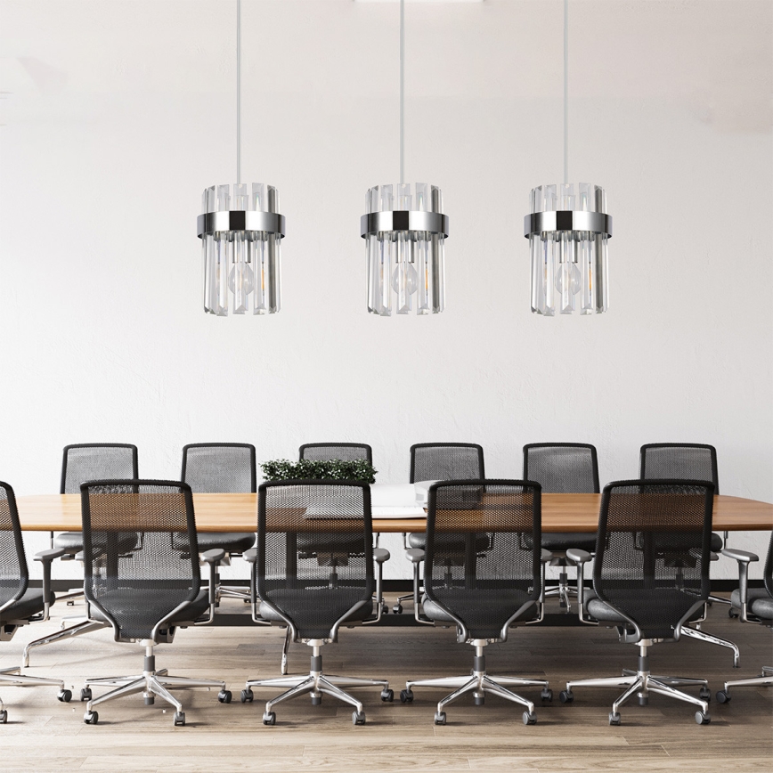 Luster na lanku VETRO 3xE14/10W/230V lesklý chróm