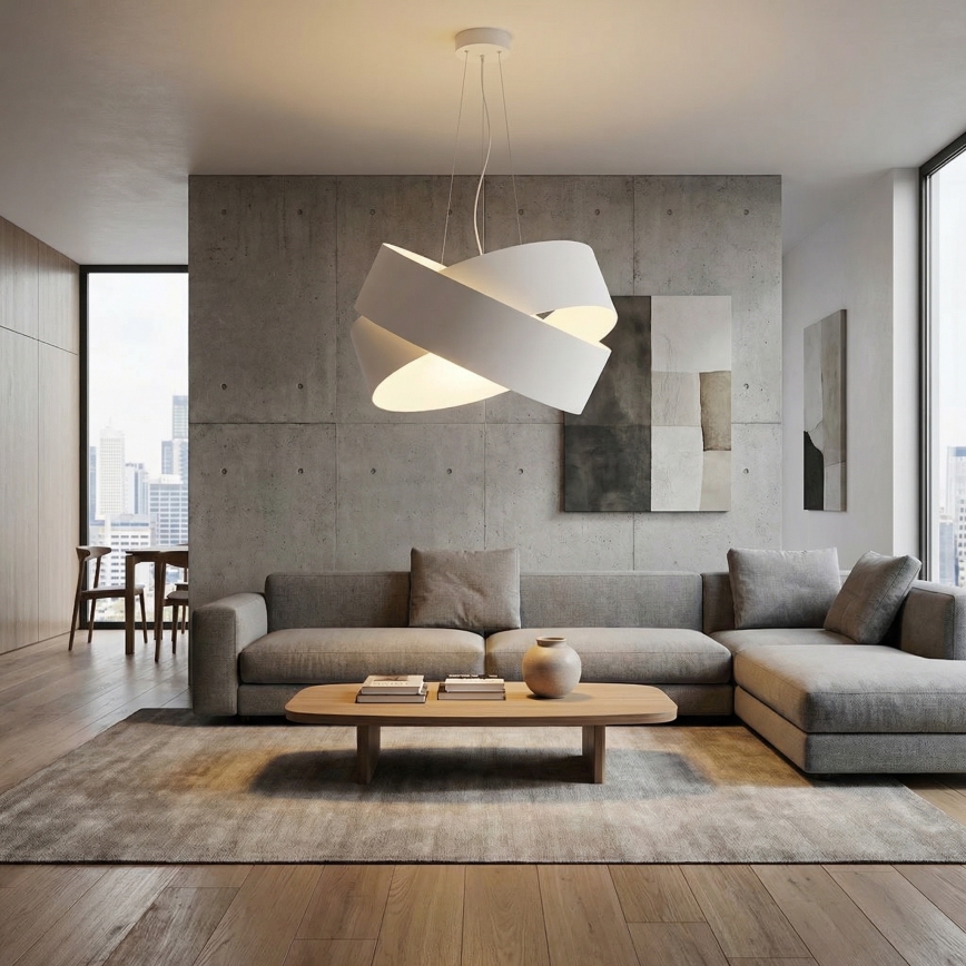 Luster na lanku VIENO 3xE27/15W/230V biela