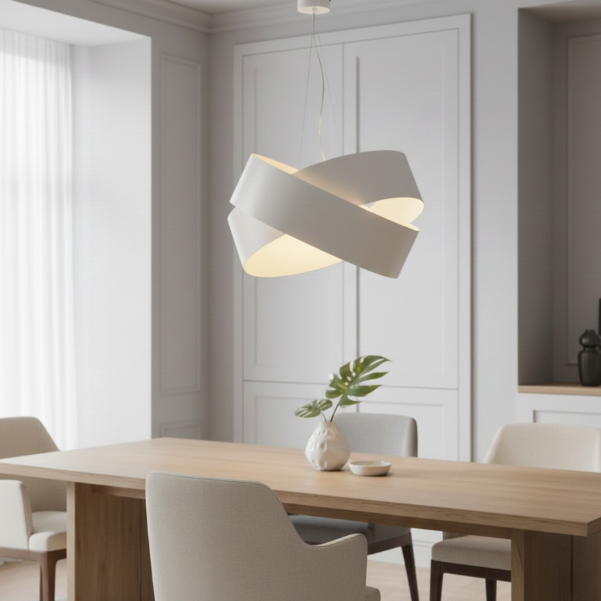 Luster na lanku VIENO 3xE27/15W/230V biela