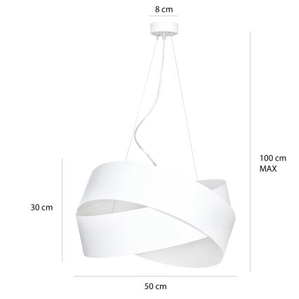 Luster na lanku VIENO 3xE27/15W/230V biela