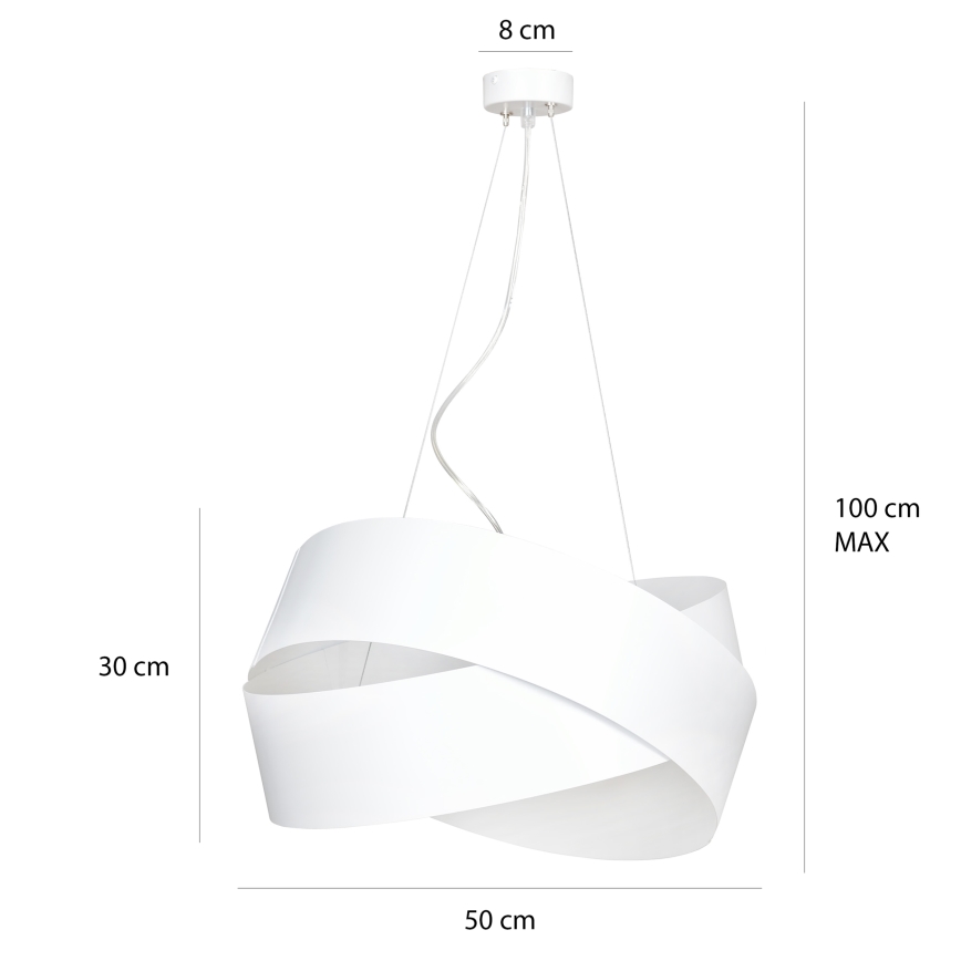 Luster na lanku VIENO 3xE27/15W/230V biela