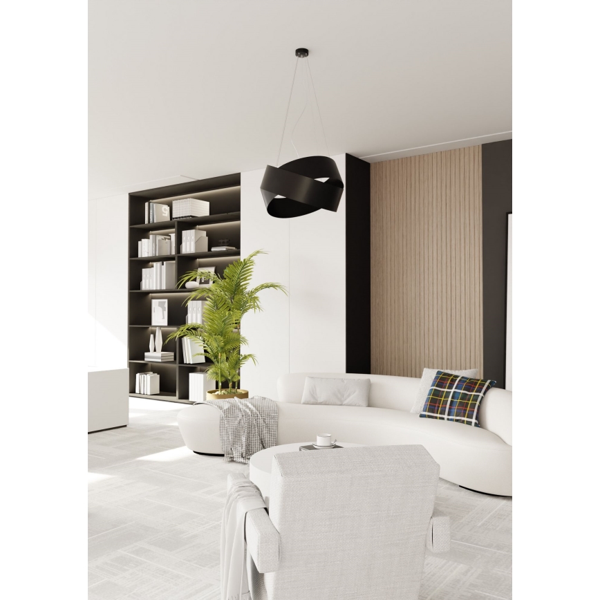 Luster na lanku VIENO 3xE27/15W/230V čierna