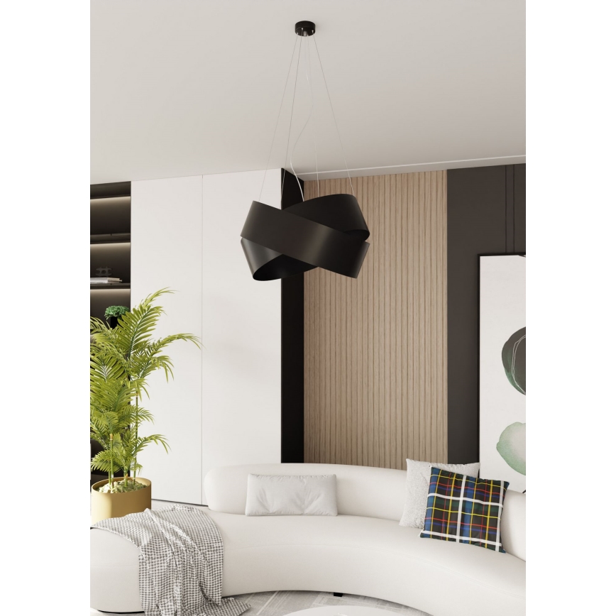 Luster na lanku VIENO 3xE27/15W/230V čierna