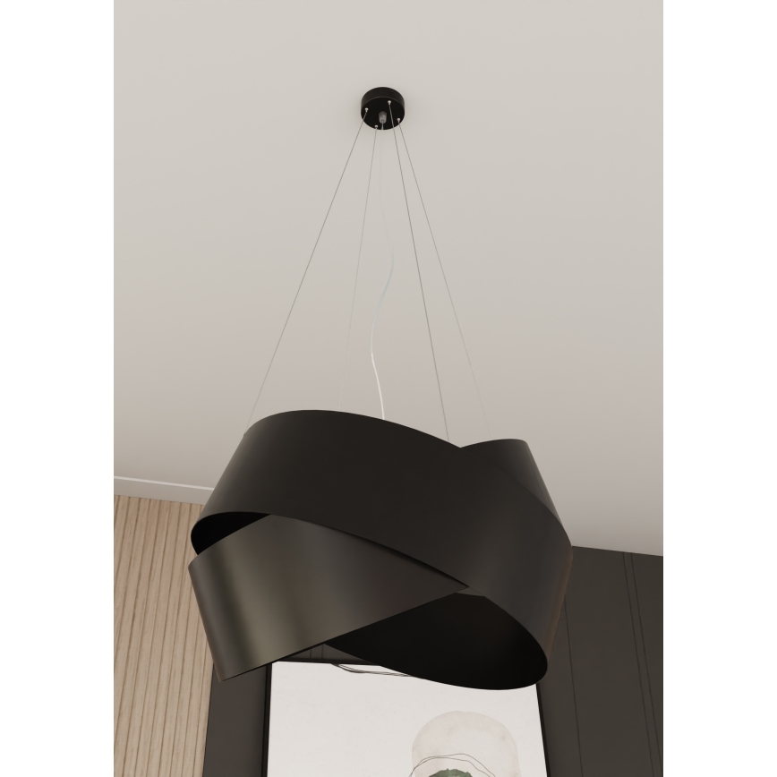 Luster na lanku VIENO 3xE27/15W/230V čierna