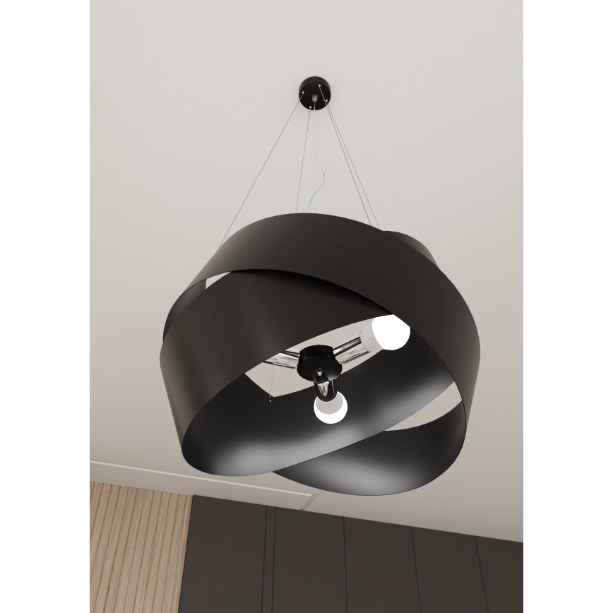 Luster na lanku VIENO 3xE27/15W/230V čierna